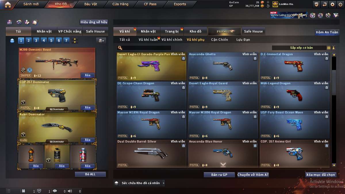 shop acc cf uy tin gia re